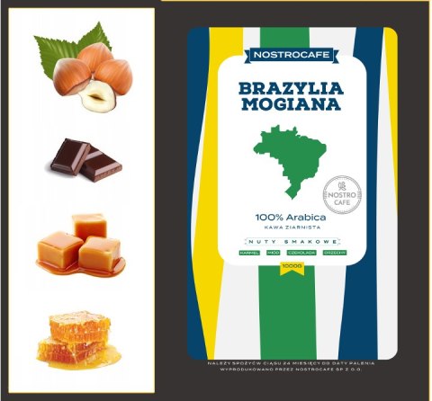 Kawa Ziarnista 1KG BRAZYLIA MOGIANA Świeżo Palona Kawa Ziarnista 1KG BRAZYLIA MOGIANA Świeżo Palona