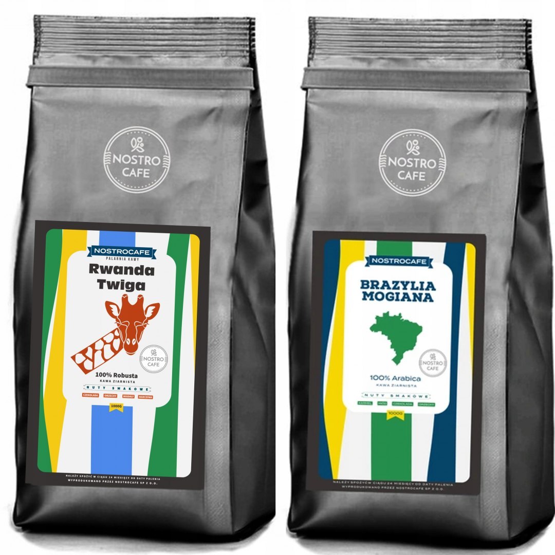 Kawa Ziarnista 2KG BRAZYLIA MOGIANA, Rwanda Twiga Kawa Ziarnista 2KG BRAZYLIA MOGIANA, Rwanda Twiga