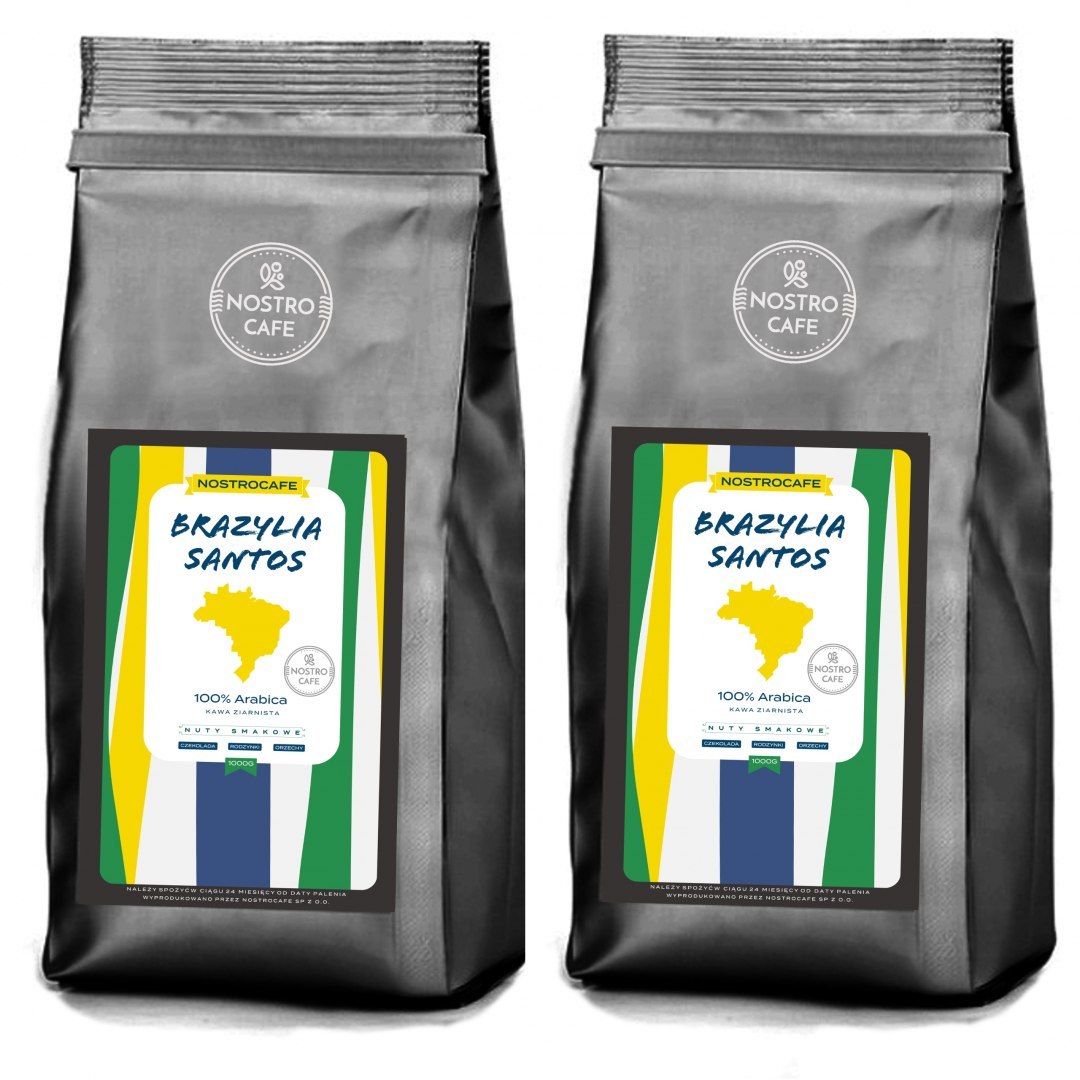 Kawa Ziarnista 2KG BRAZYLIA SANTOS - Świeżo Palona Kawa Ziarnista 2KG BRAZYLIA SANTOS - Świeżo Palona