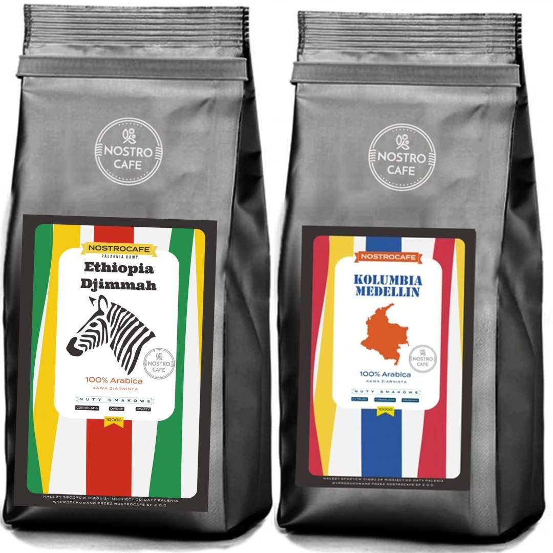 Kawa Ziarnista 2KG - KOLUMBIA - ETIOPIA DIJMMAH Kawa Ziarnista 2KG - KOLUMBIA - ETIOPIA DIJMMAH