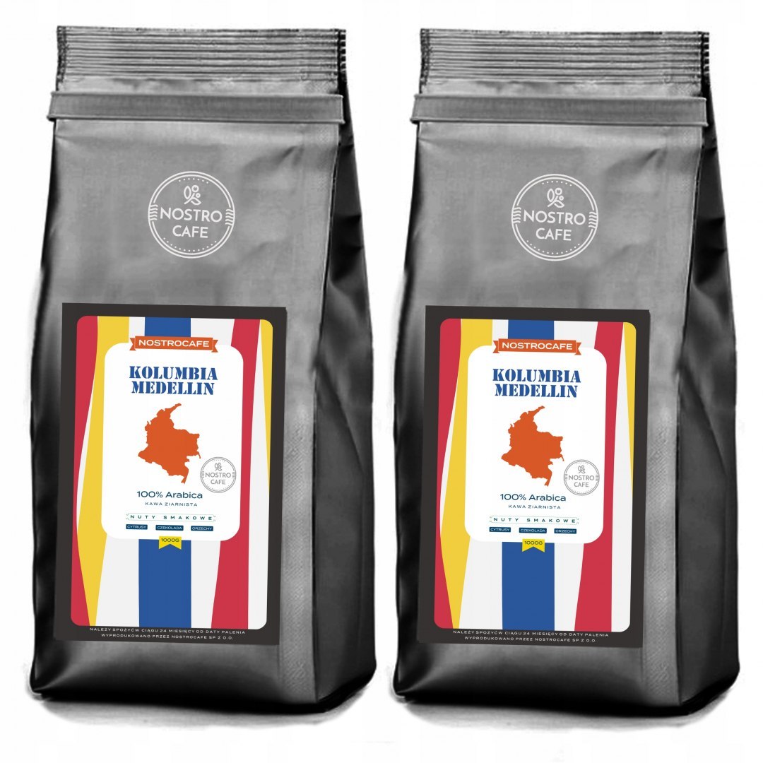 Kawa Ziarnista 2KG KOLUMBIA MEDELLIN Świeżo Palona Kawa Ziarnista 2KG KOLUMBIA MEDELLIN Świeżo Palona
