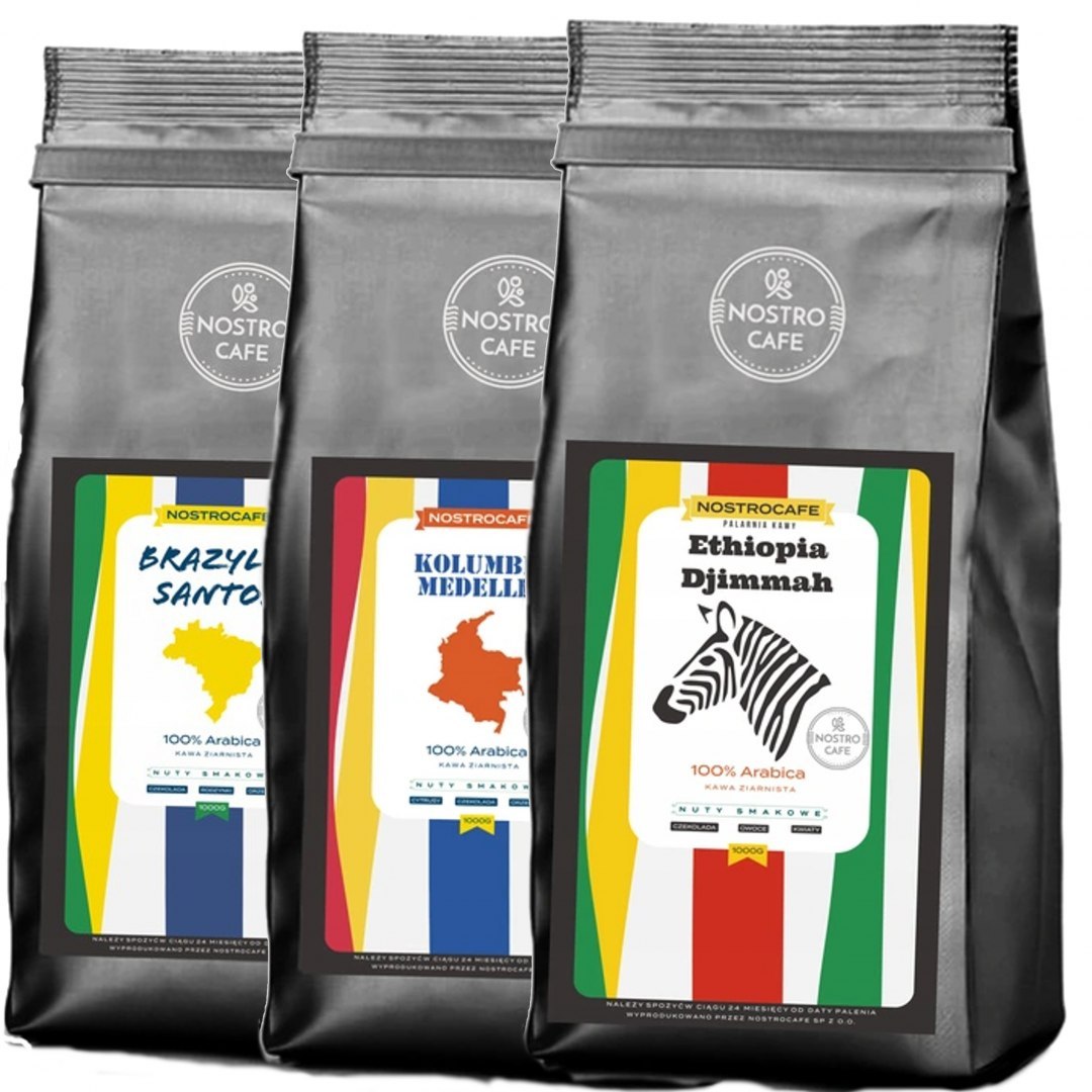 Kawa Ziarnista 3KG KOLUMBIA, SANTOS, ETIOPIA Kawa Ziarnista 3KG KOLUMBIA, SANTOS, ETIOPIA