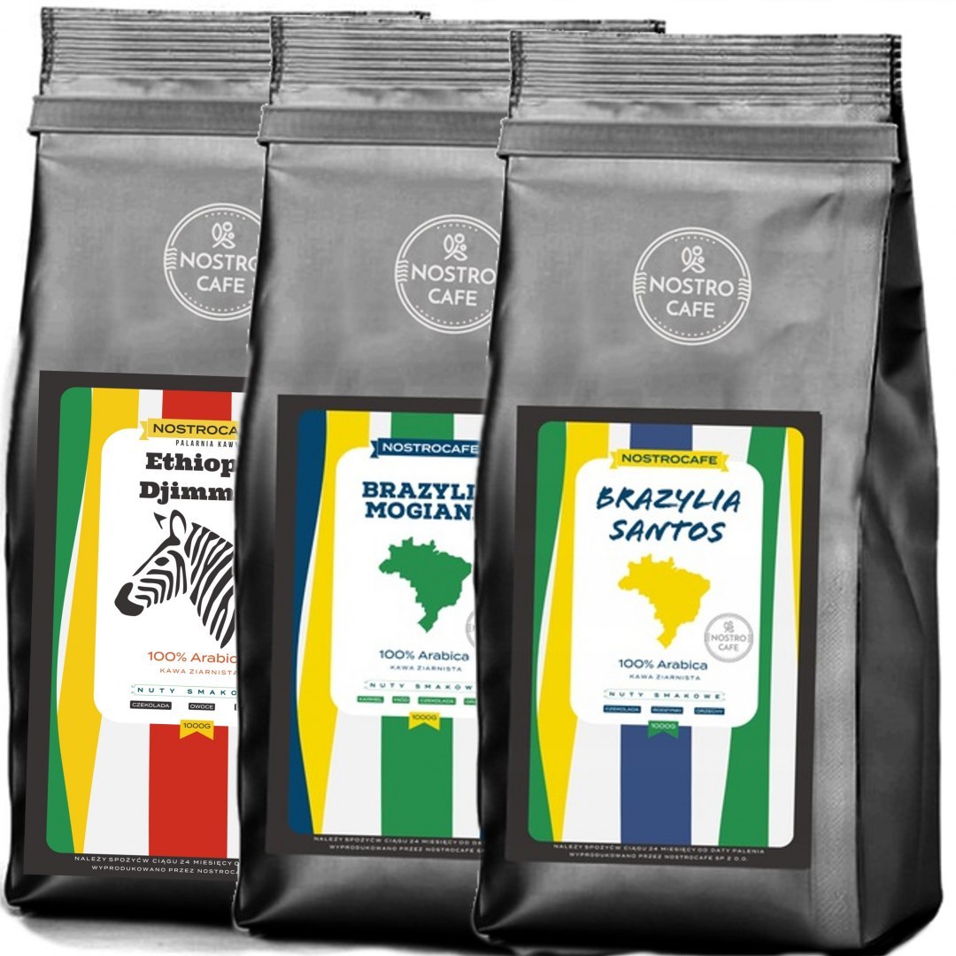 Kawa Ziarnista 3KG MOGIANA, SANTOS, ETIOPIA Kawa Ziarnista 3KG MOGIANA, SANTOS, ETIOPIA