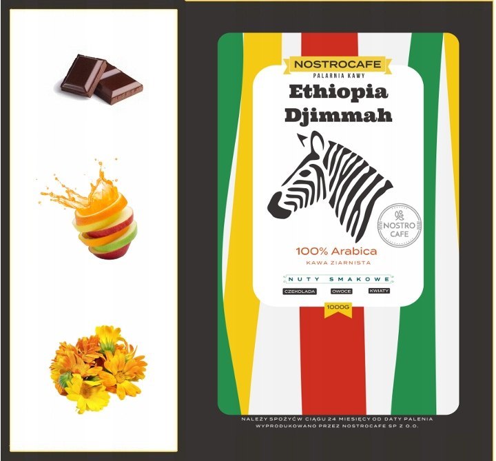 Kawa Ziarnista ETIOPIA DIJMMAH Świeżo Palona Kawa Ziarnista ETIOPIA DIJMMAH Świeżo Palona