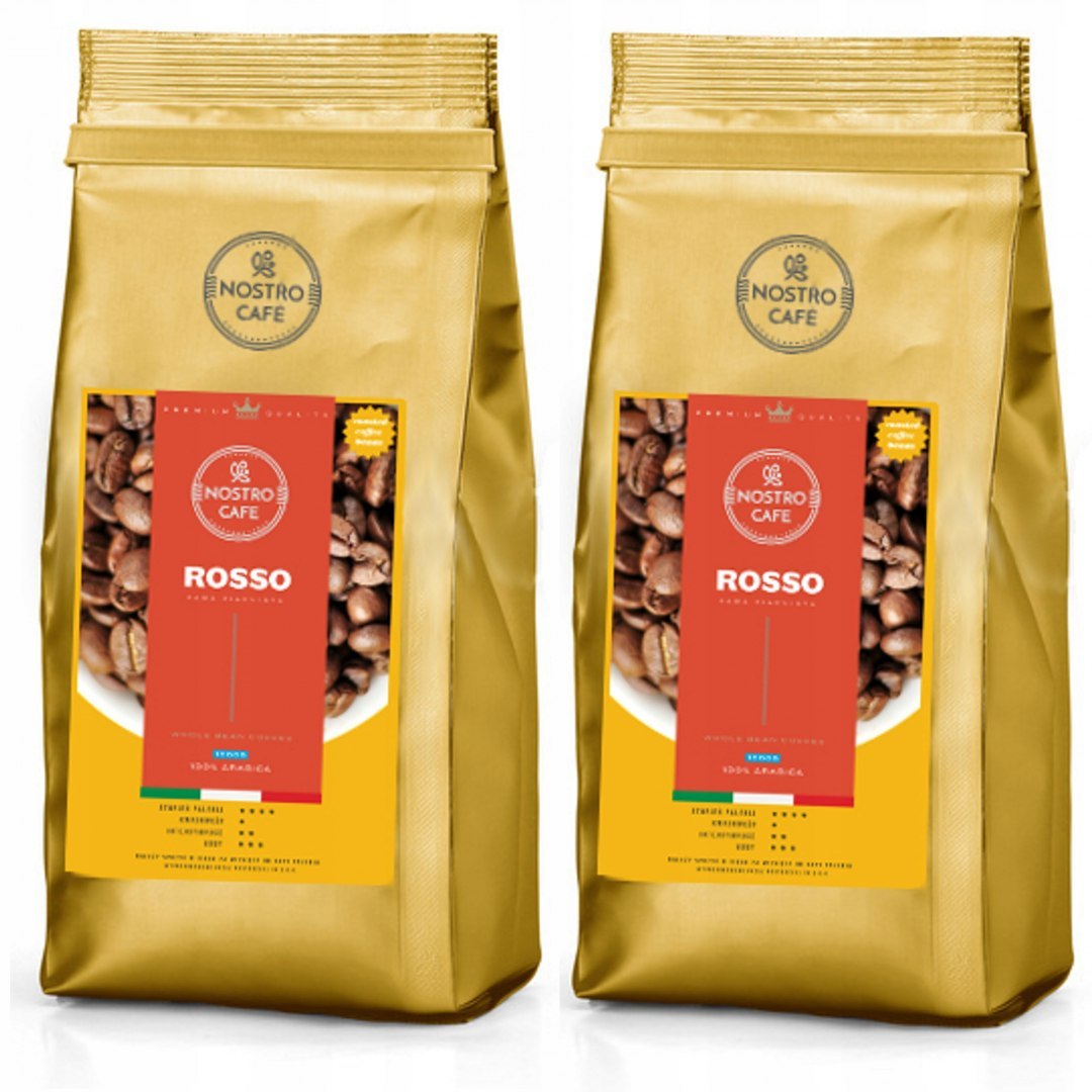 Kawa Ziarnista ROSSO 2KG - Arabika - Świeżo Palona Kawa Ziarnista ROSSO 2KG - Arabika - Świeżo Palona