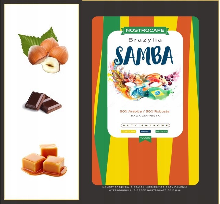 ŚWIEŻO PALONA KAWA ZIARNISTA 2kg BRAZYLIA SAMBA ŚWIEŻO PALONA KAWA ZIARNISTA 2kg BRAZYLIA SAMBA
