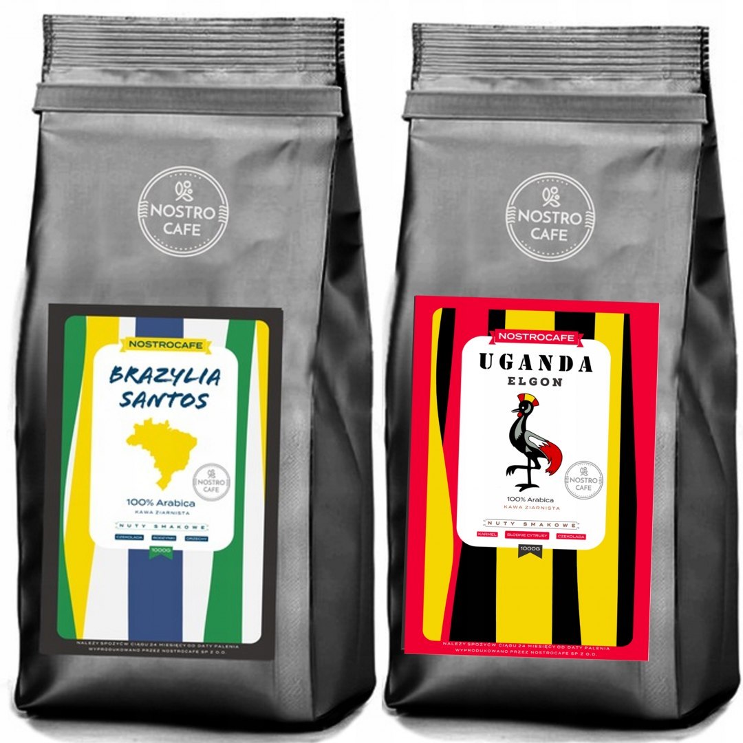 Kawa Ziarnista 2KG BRAZYLIA SANTOS UGANDA ELGON Kawa Ziarnista 2KG BRAZYLIA SANTOS UGANDA ELGON